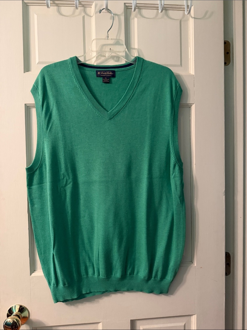 Brooks Brothers V-Neck Sweater Vest in Bright Green
